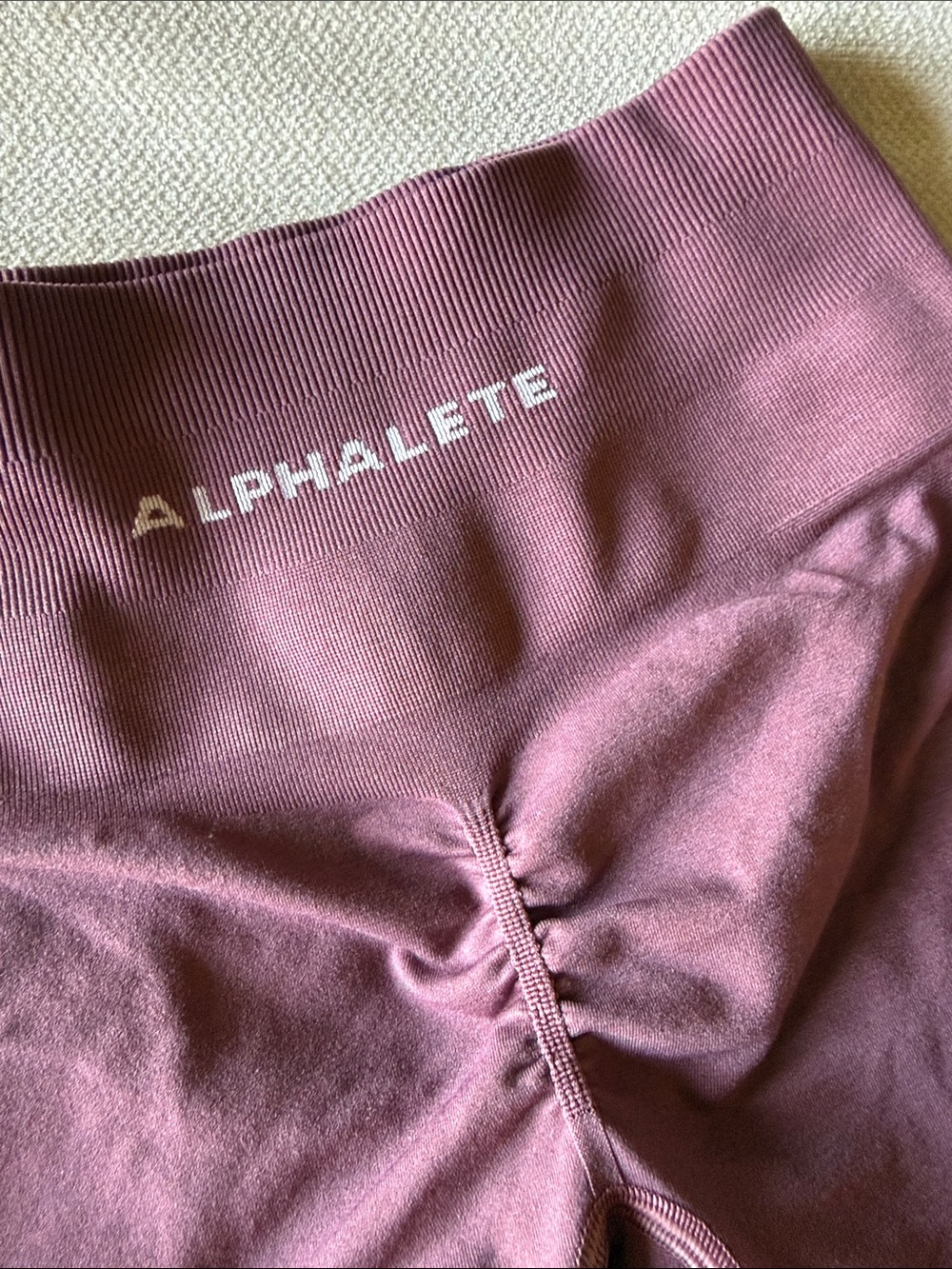 Alphalete Women's Mauve High-Waist Scrunch Biker Shorts - Picture 2 of 4